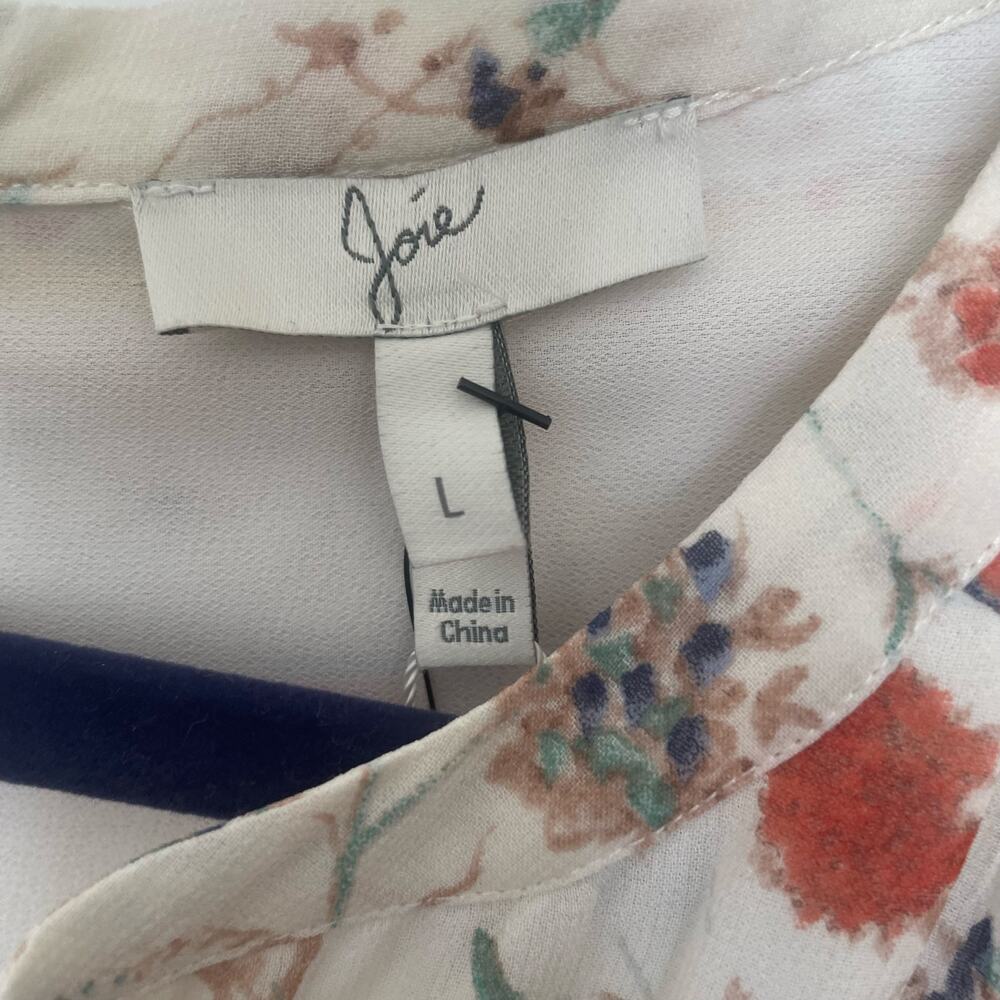 NWT Joie "Weldon" Silk Romper in ivory floral print sz L - Picture 3 of 16